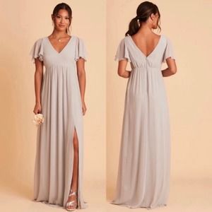 NWT Birdy Grey Hannah Empire Formal Dress Dove Grey Maternity Friendly